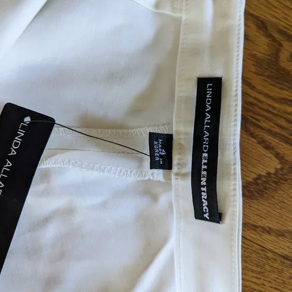 NWT Lina Allard EllenTracy White Cotton dress pants Size 4 - Picture 4 of 7